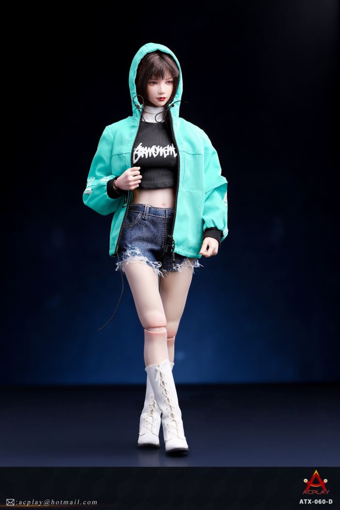 Women's trendy jacket denim shorts clothing set 1/6