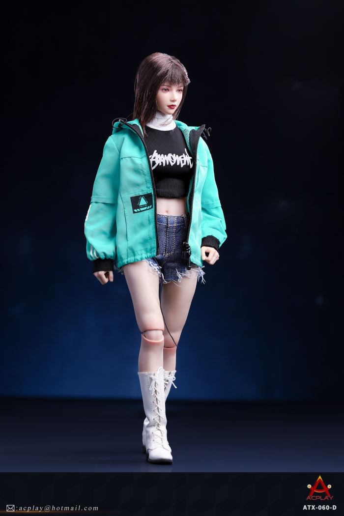 Women's trendy jacket denim shorts clothing set 1/6