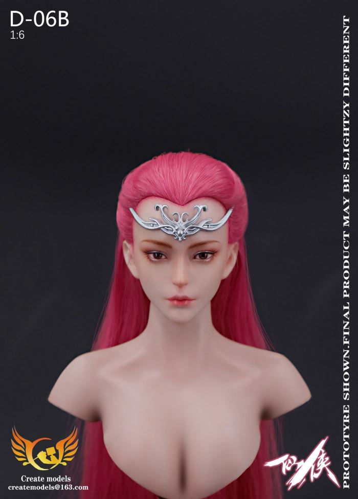 Fairy Hero series female head - AB two hair colors 1/6