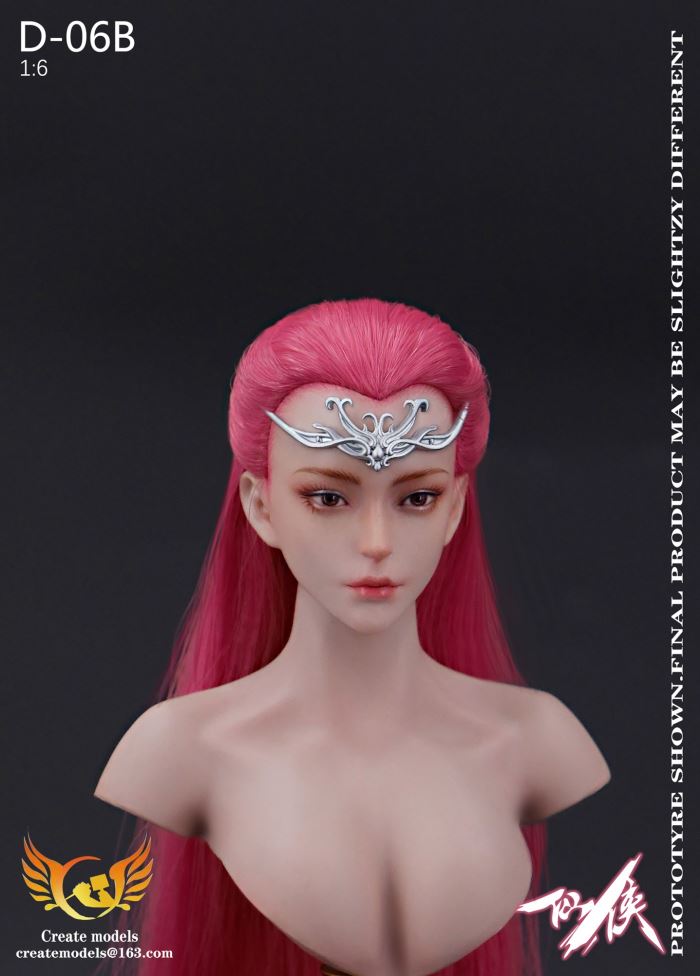 Fairy Hero series female head - AB two hair colors 1/6