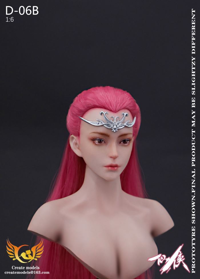 Fairy Hero series female head - AB two hair colors 1/6