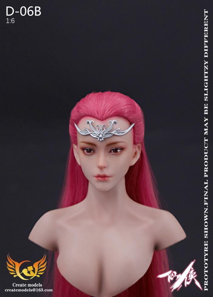 Fairy Hero series female head - AB two hair colors 1/6