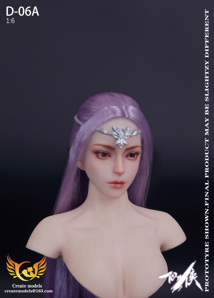 Fairy Hero series female head - AB two hair colors 1/6