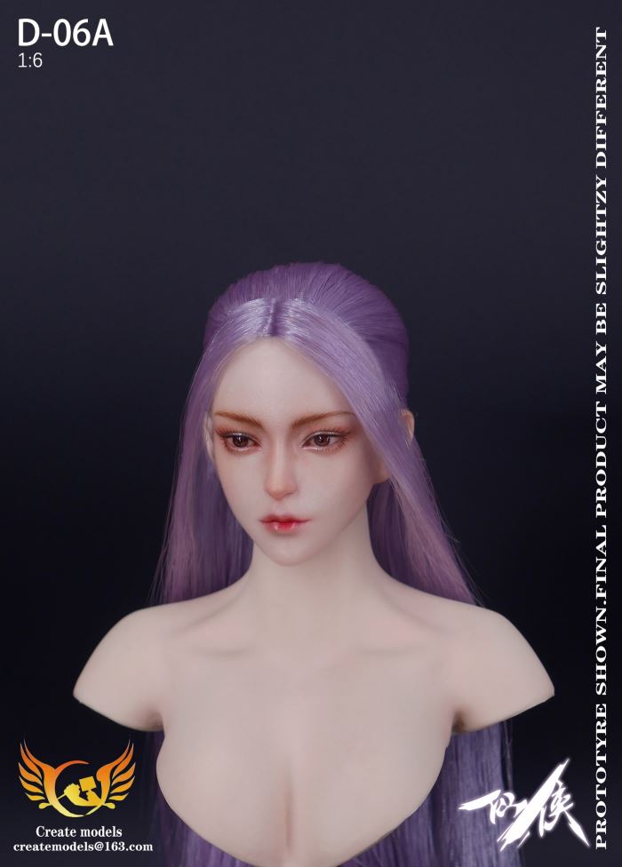 Fairy Hero series female head - AB two hair colors 1/6