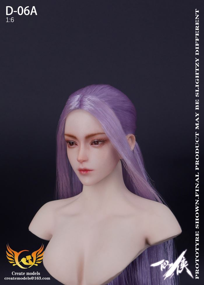 Fairy Hero series female head - AB two hair colors 1/6