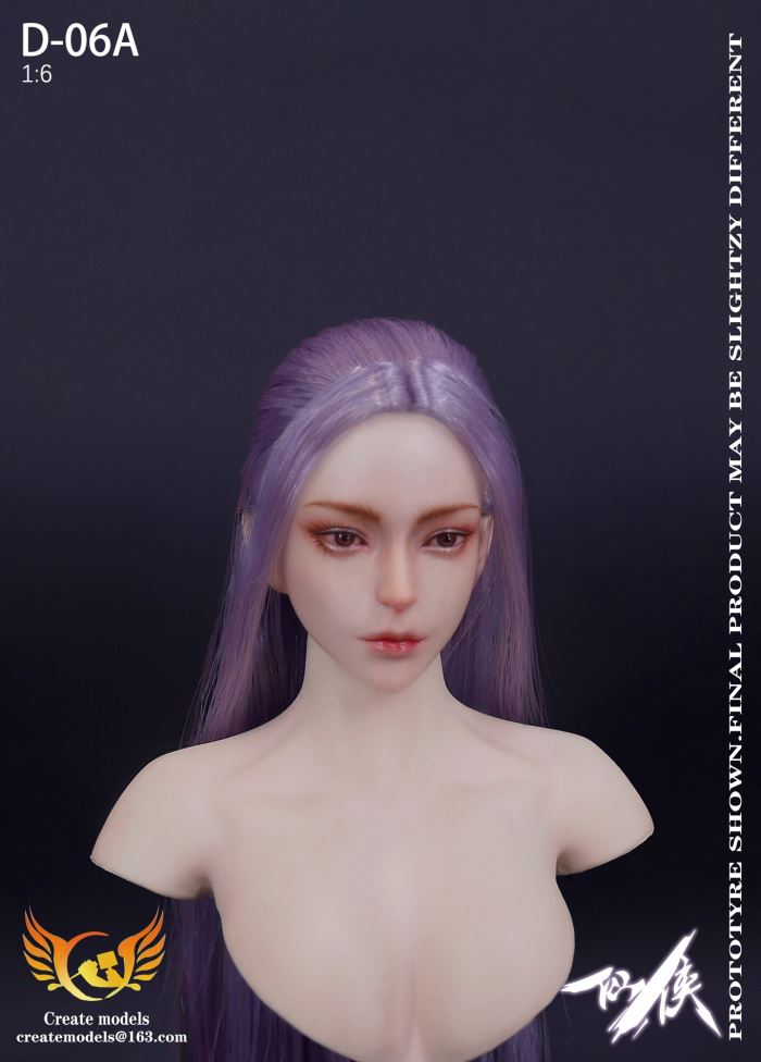 Fairy Hero series female head - AB two hair colors 1/6