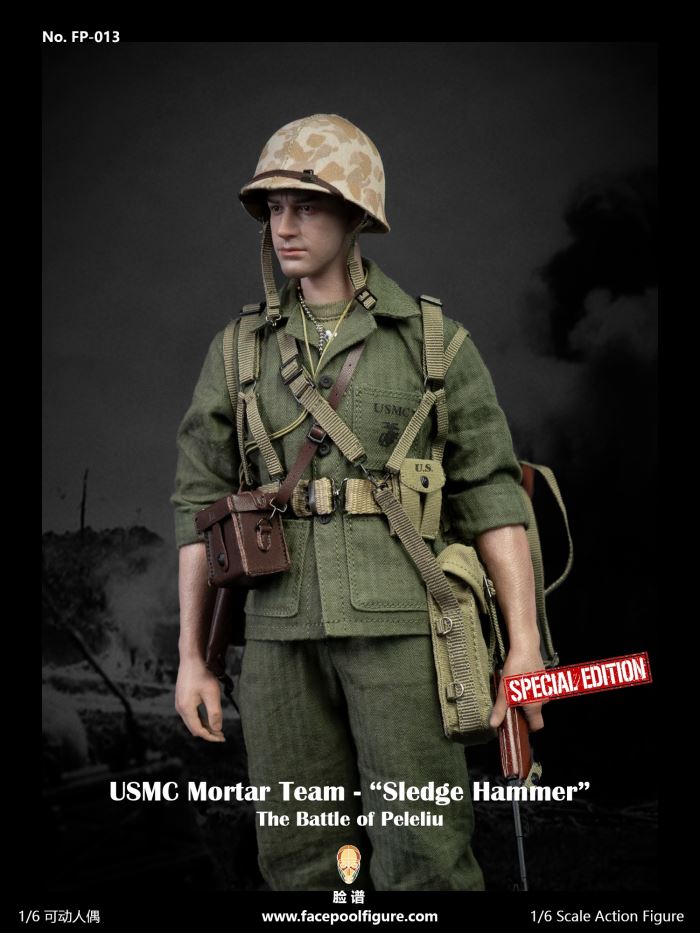 World War II US Marine Corps mortar player Sledgehammer 1/6
