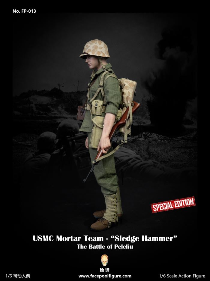 World War II US Marine Corps mortar player Sledgehammer 1/6