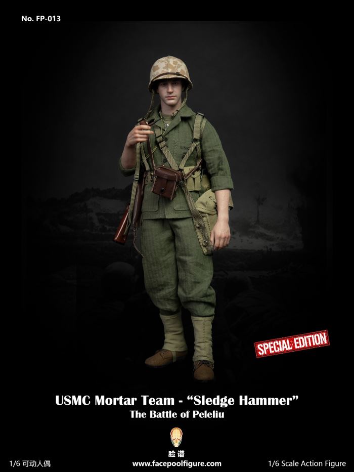 World War II US Marine Corps mortar player Sledgehammer 1/6