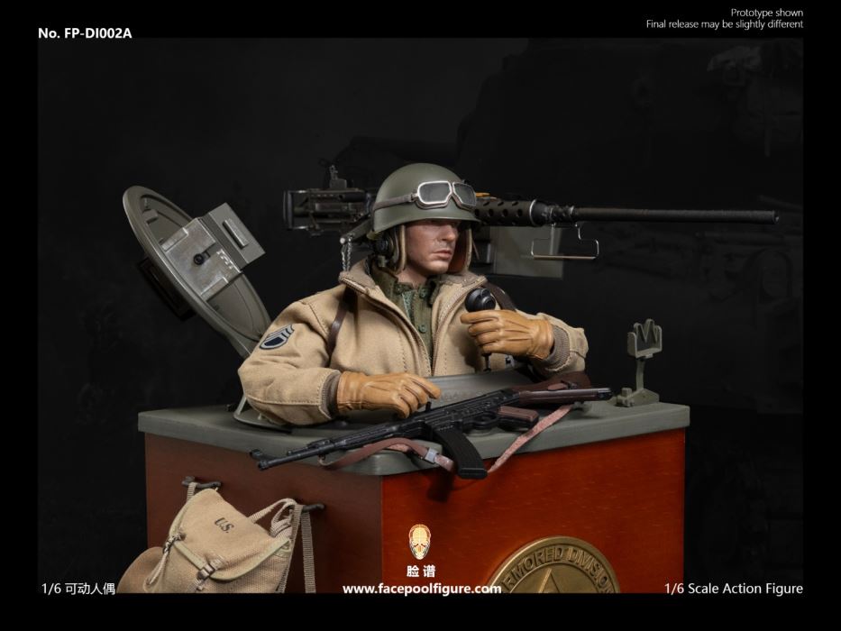 FPDI002 scene platform Sherman tank command podium + Browning machine gun & rack set 1/6