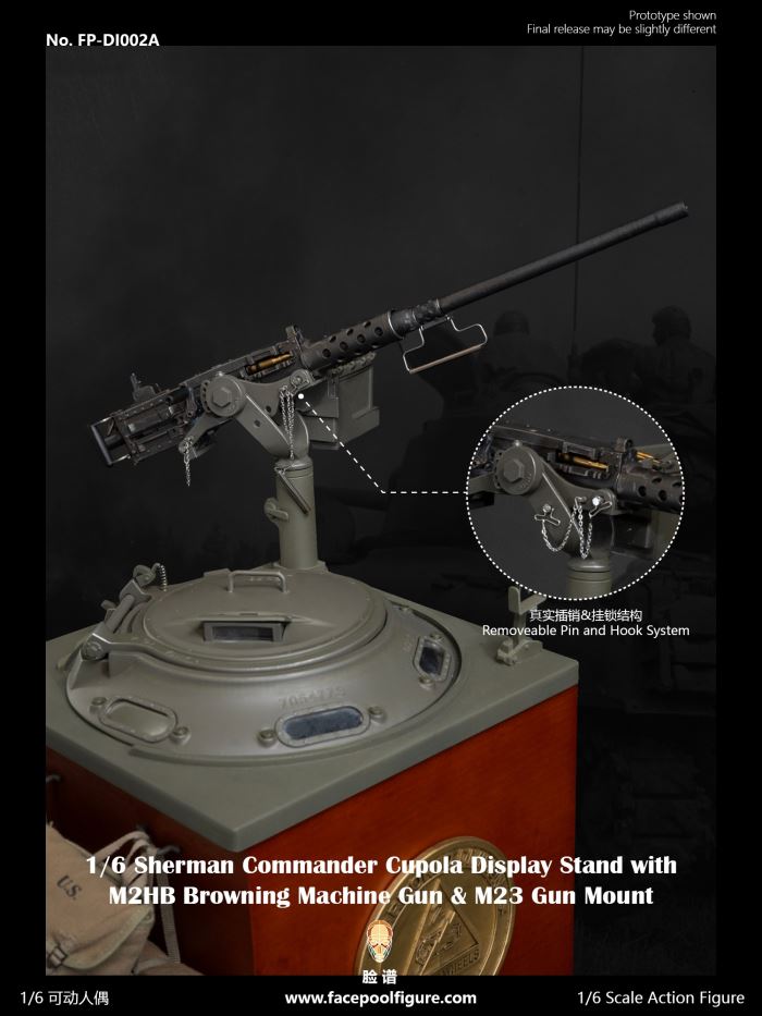 FPDI002 scene platform Sherman tank command podium + Browning machine gun & rack set 1/6