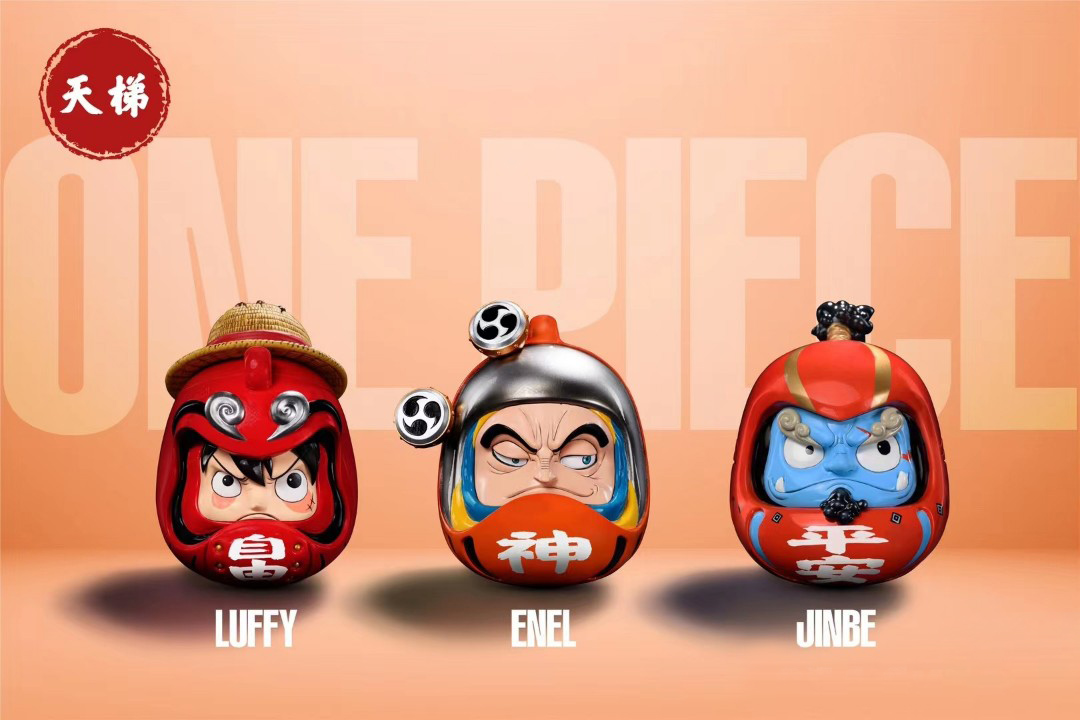Daruma One Piece No.1-3 Luffy & Jinbe & Thor