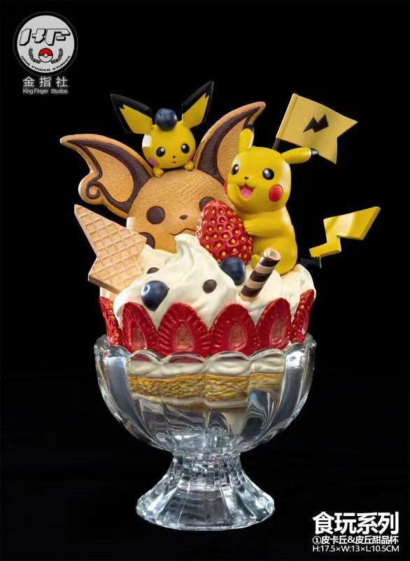 Pikachu & Pichu Parfait - Pokemon Resin Statue - King Finger Studio