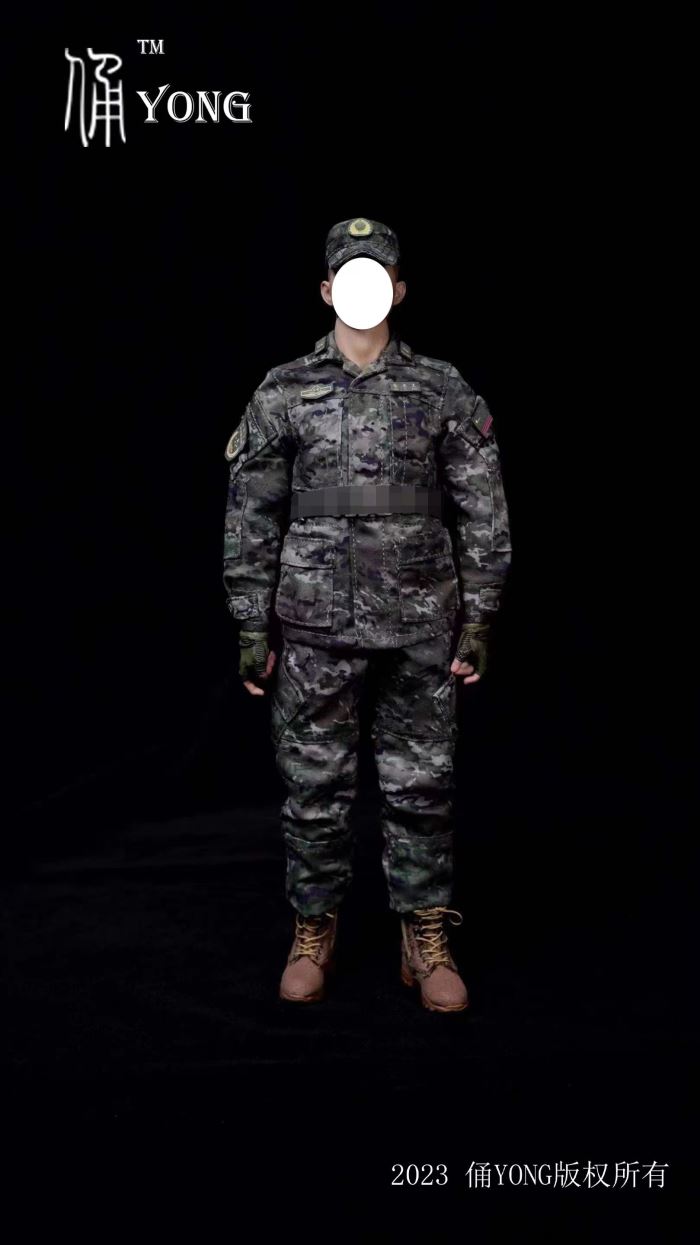 armed police ink moire camouflage clothing 1/6