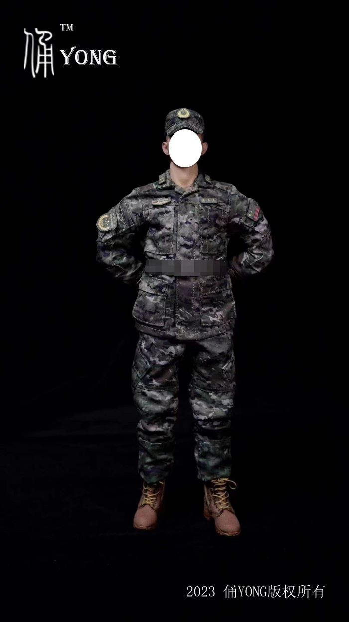 armed police ink moire camouflage clothing 1/6