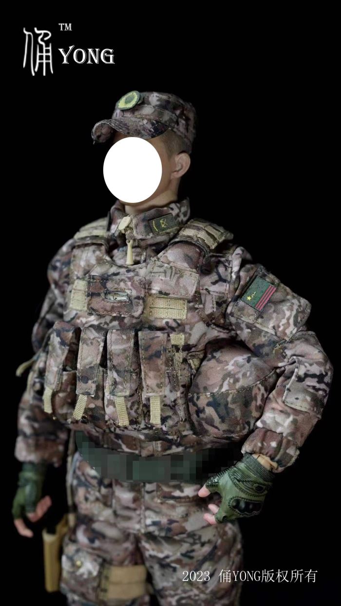 armed police ink moire camouflage clothing 1/6