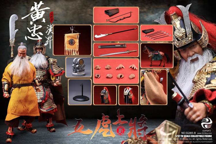 Handheld Three Kingdoms - Five Tiger Generals Guan Yu, Zhao Yun, Zhang Fei, Ma Chao, Huang Zhong, Liu Bei 1/12