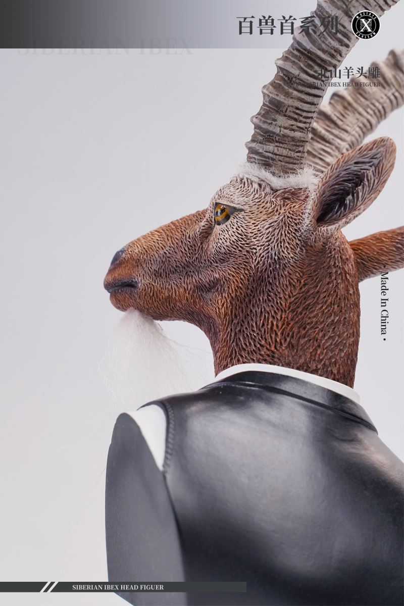 Siberian Ibex Head Figure