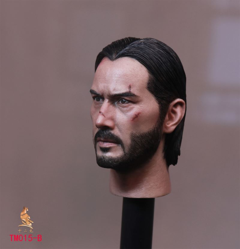European and American tough guy head carving 1/6