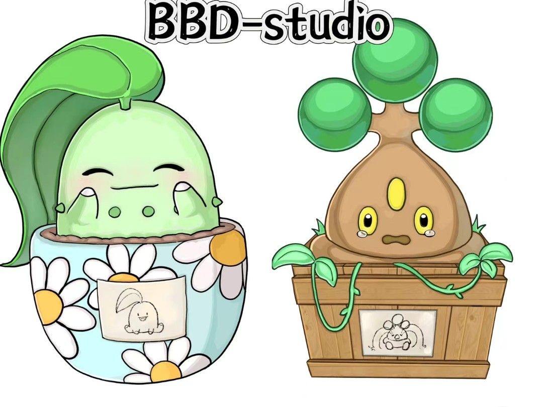 Pokemon Potted Plant Series (Part 1) Strange Seeds & Walking Grass