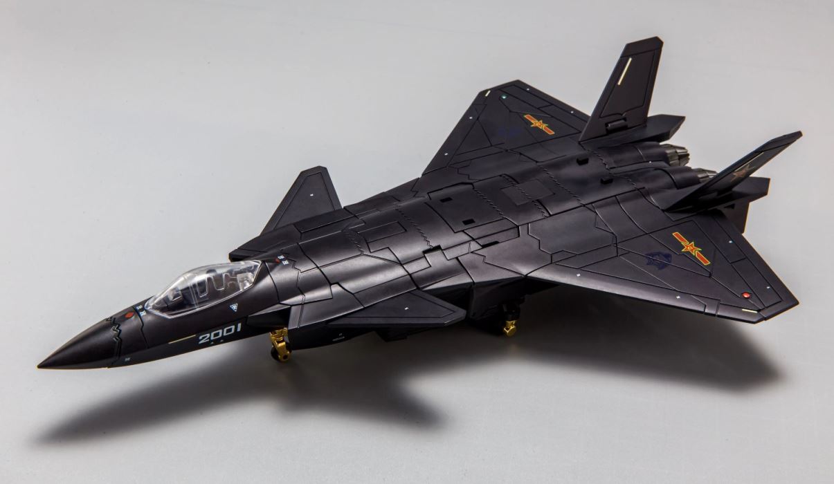 J-20 Black Gold Black Flash Alloy Transformation Fighter