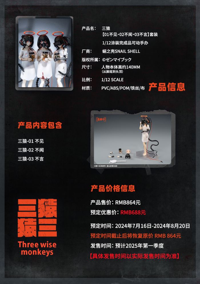 Three Monkeys - See No/Hear No/Speak No