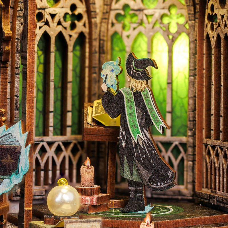 Miniature Doll House Darkness Common Room Wooden Wooden Handmade Kit