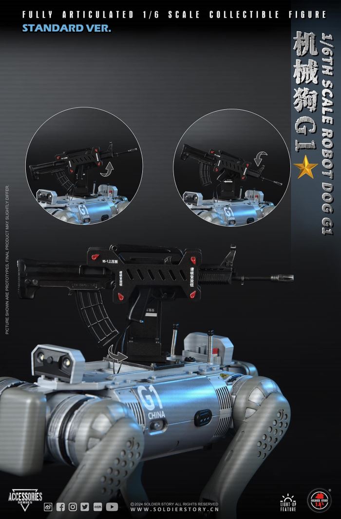 Chinese People's Liberation Army Military Robot Dog G1 1/6