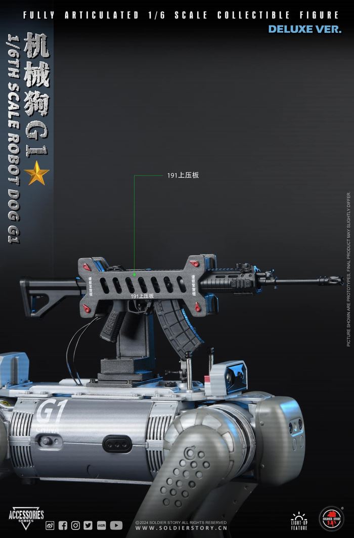 Chinese People's Liberation Army Military Robot Dog G1 1/6