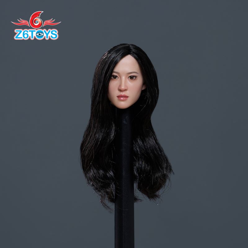 Asian simulation female head sculpture 1/6