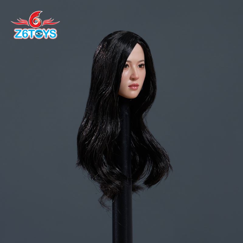 Asian simulation female head sculpture 1/6