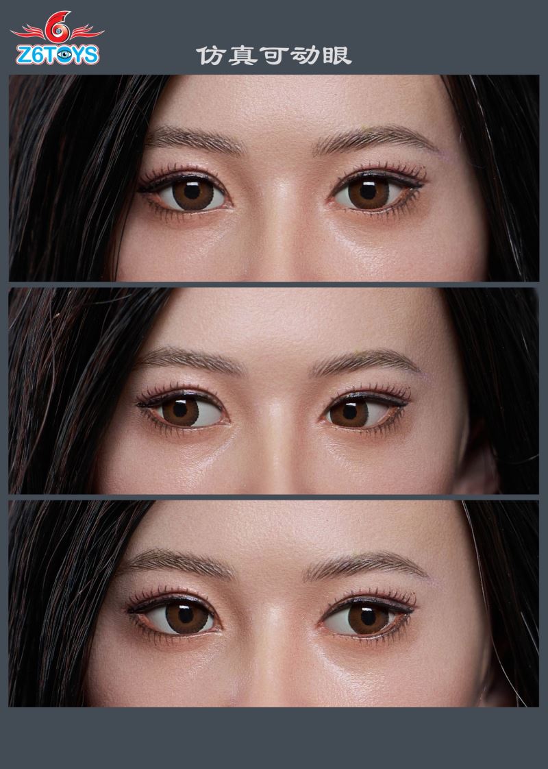 Asian simulation female head sculpture 1/6