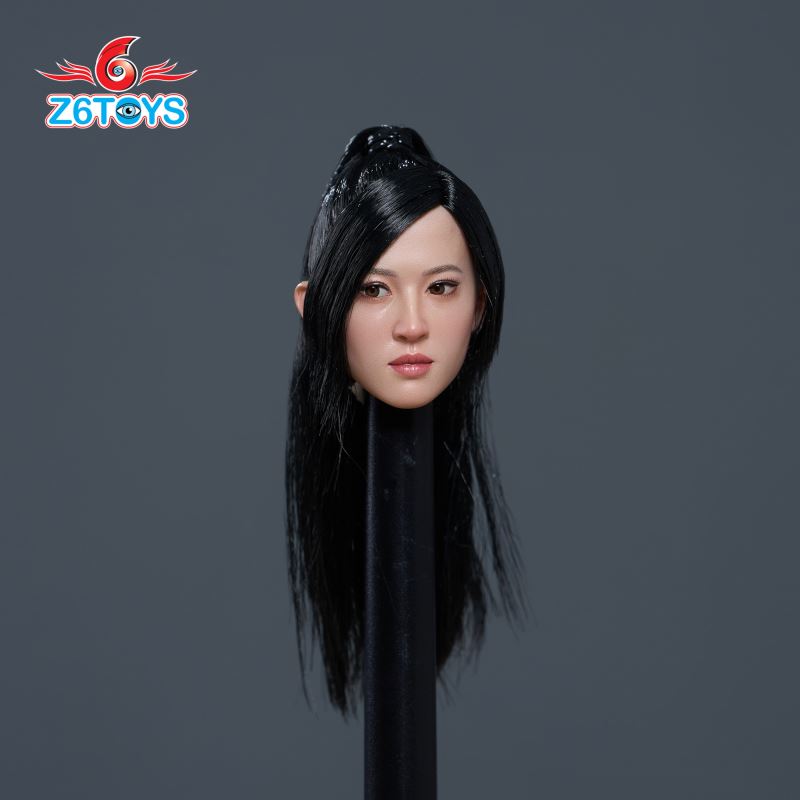 Asian simulation female head sculpture 1/6