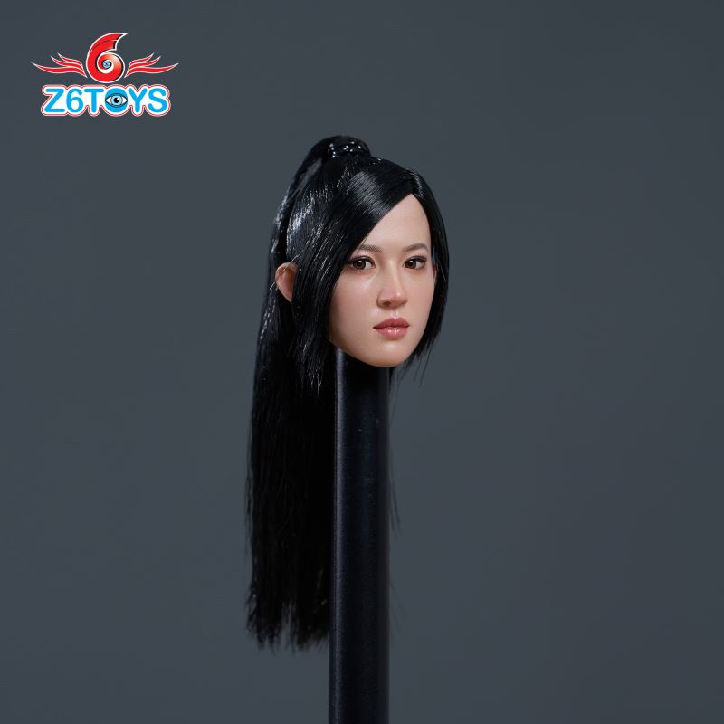 Asian simulation female head sculpture 1/6