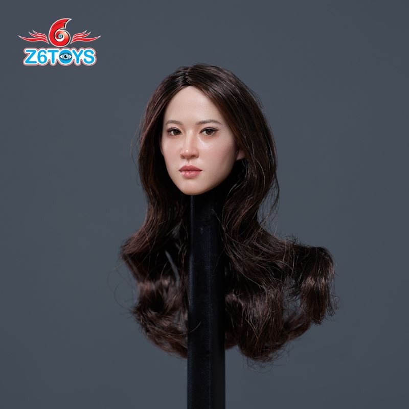 Asian simulation female head sculpture 1/6