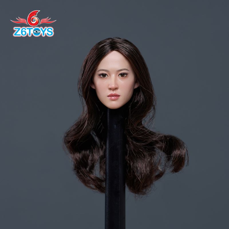 Asian simulation female head sculpture 1/6