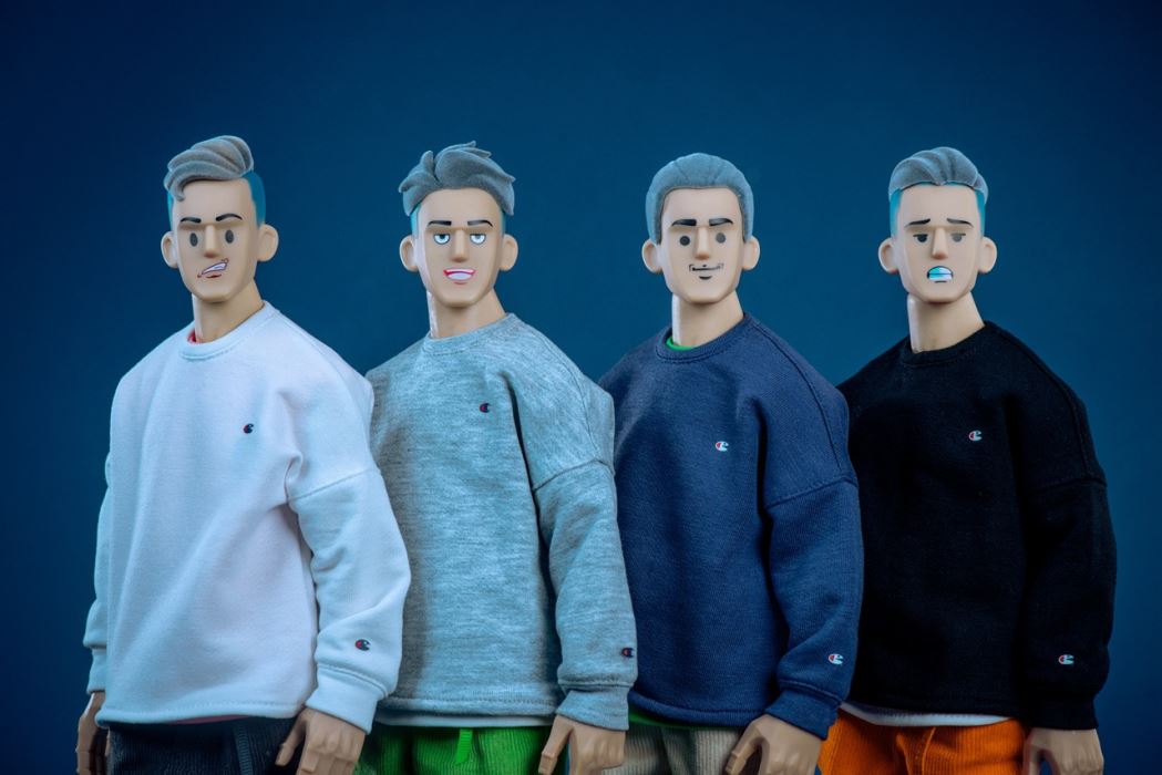 male doll head sculpt set 4.0 [black flocked hair/light brown flocked hair] 1/6