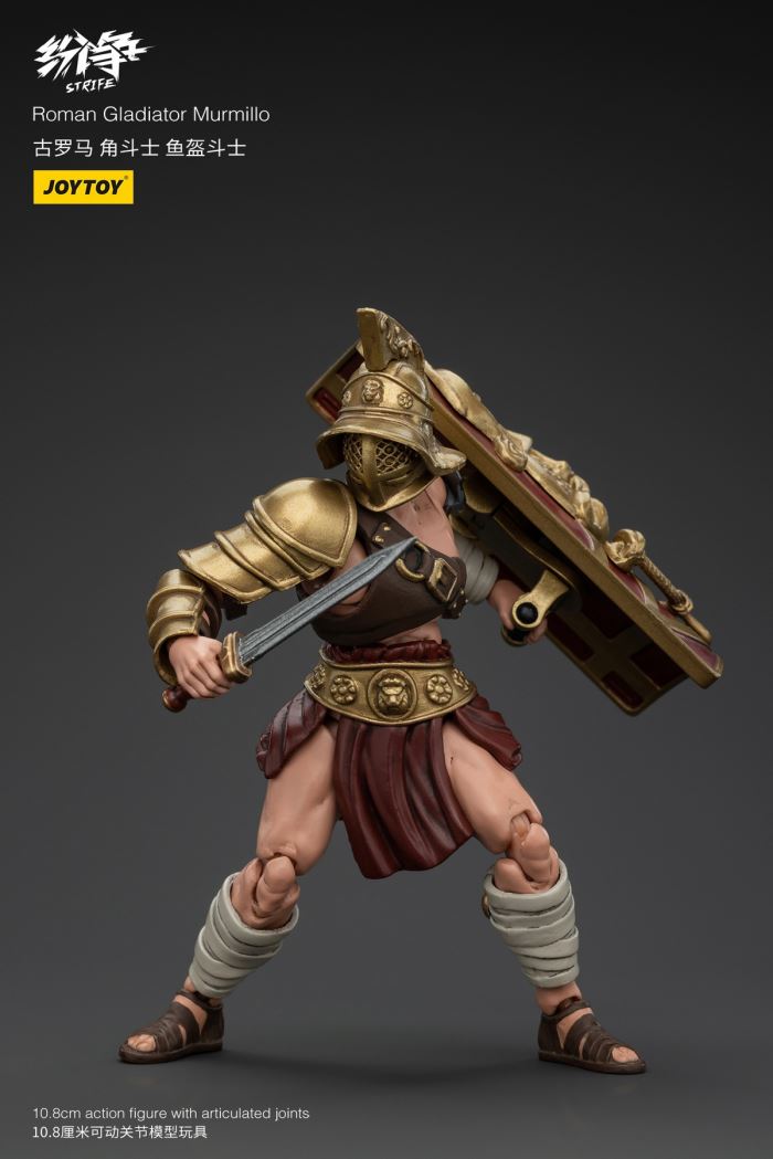 Dispute Roman Gladiator - Scythe/Sickle/Griffin/Fish Helmet/Heavy Armored Gladiator 1/18