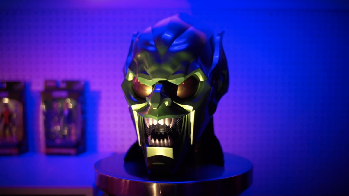 Green Goblin Helmet and Electronic Pumpkins