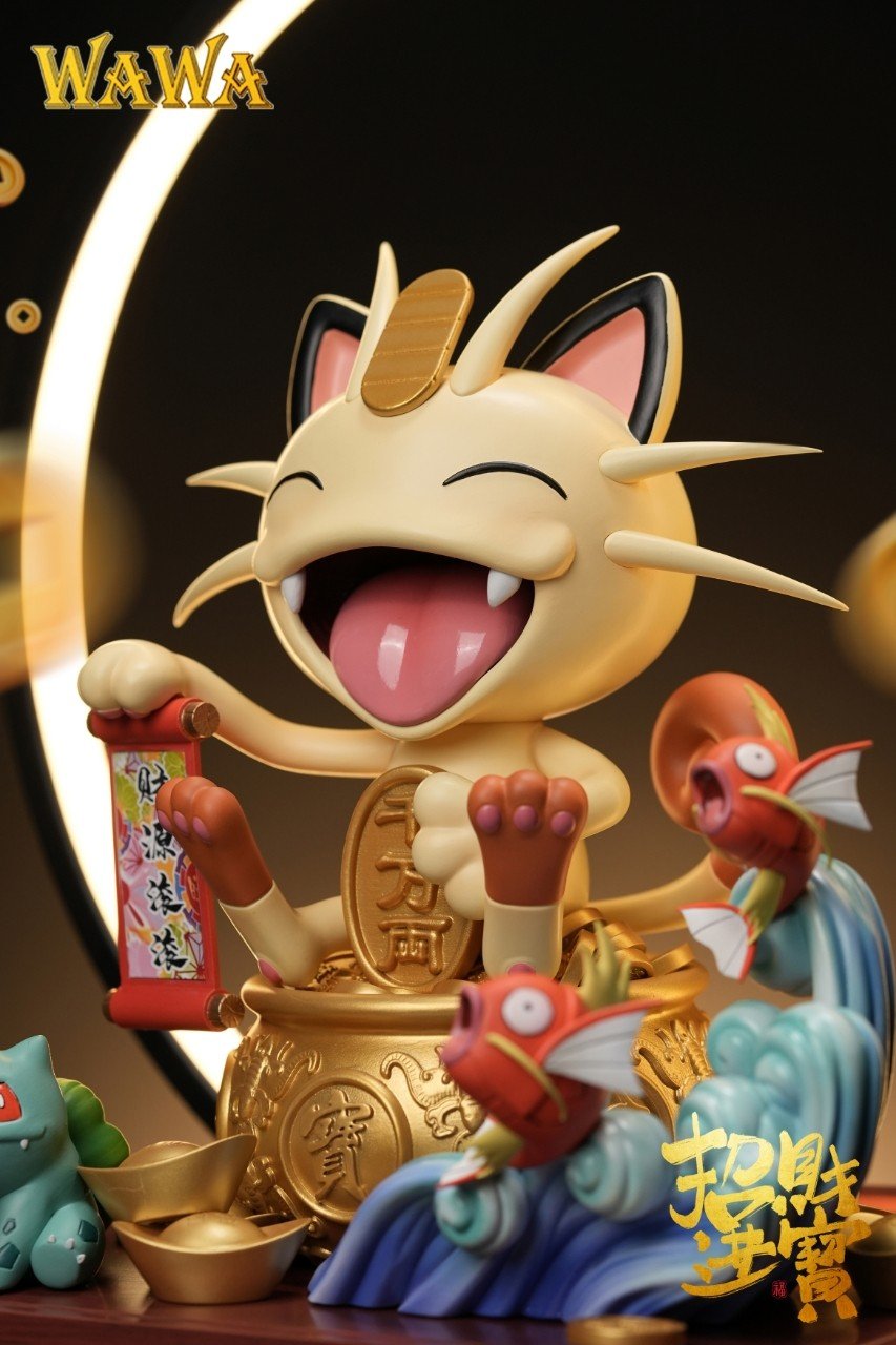 Lucky Meowth with LED - Pokemon Resin Statue – WAWA Studio