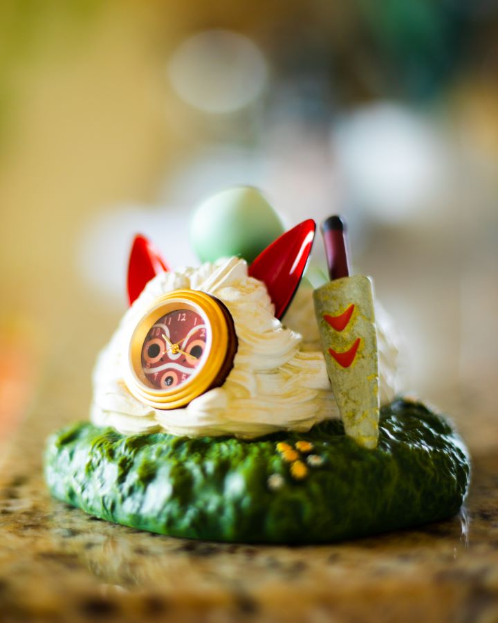 Upon San's Mask Statue Desk Clock Princess Mononoke