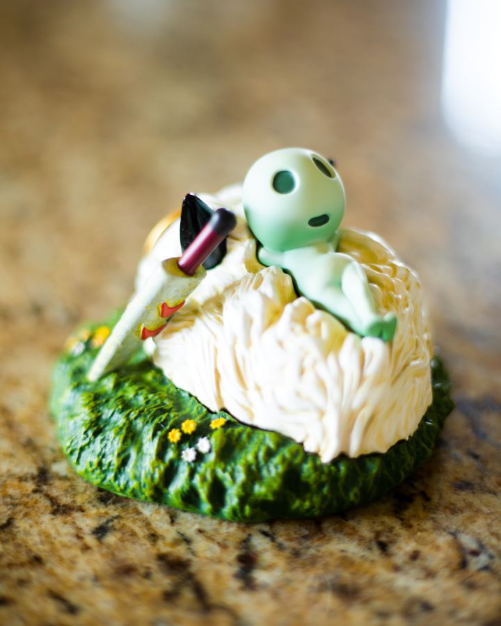 Upon San's Mask Statue Desk Clock Princess Mononoke