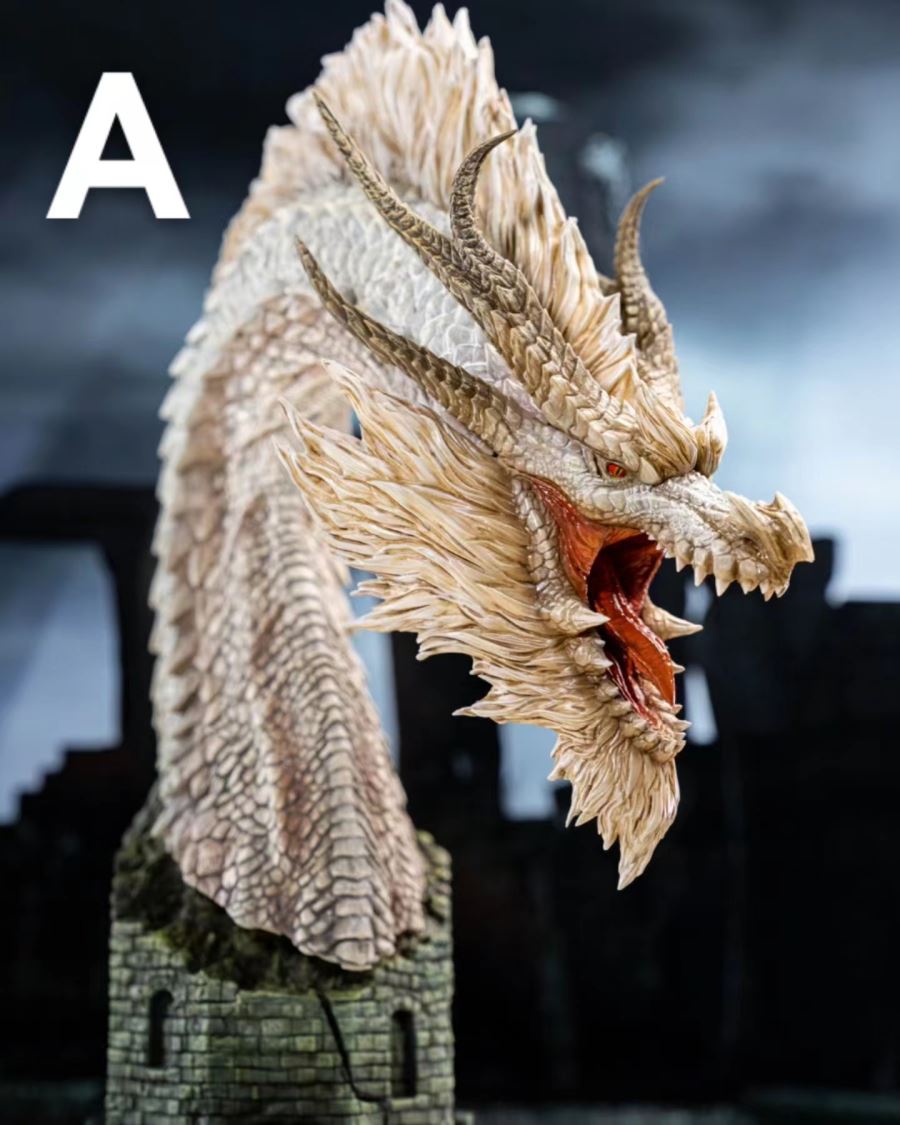 White Fatalis Head Sculpture - Monster Hunter