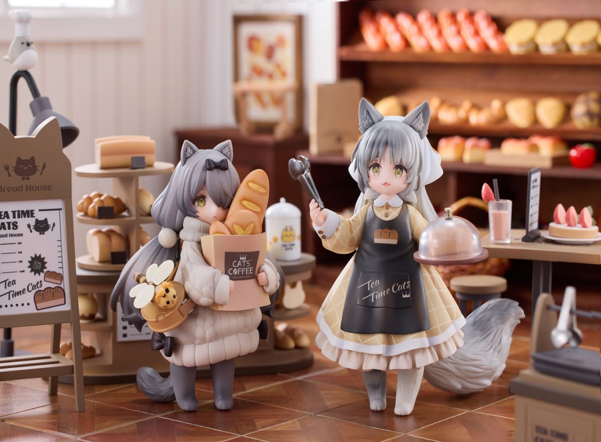 DLC+ Meow Town Bakery Shop Assistant Li Hua Cat & Customer British Shorthair Cat