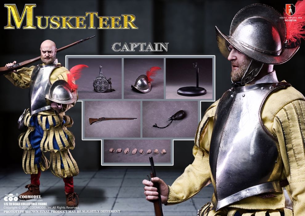 Empire Series - SPANISH CONQUISTADOR MUSKETEER SERGEANT (NICKEL SILVER EDITION) 1/6