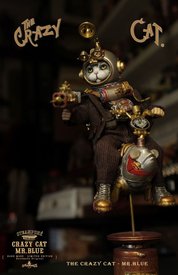 Mr. Blue Q version CRAZY CAT MR.BLUE (Silver version) 1/6