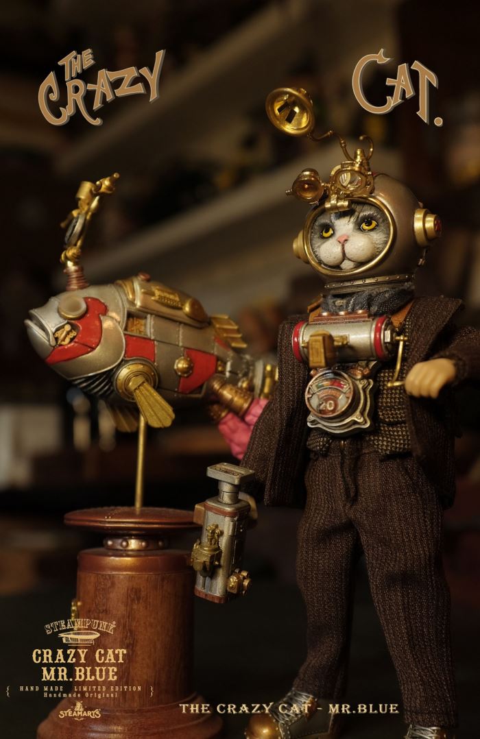 Mr. Blue Q version CRAZY CAT MR.BLUE (Silver version) 1/6