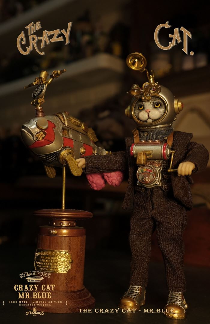 Mr. Blue Q version CRAZY CAT MR.BLUE (Silver version) 1/6