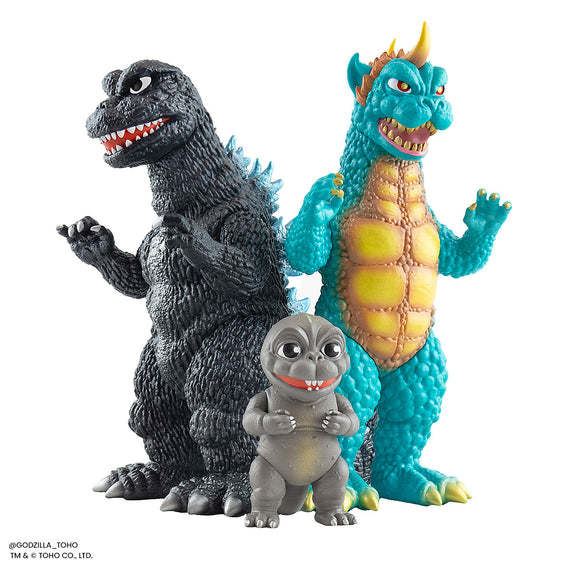 Godzilla, Minilla, Garbara Monsters Attack Soft Vinyl Figure Set