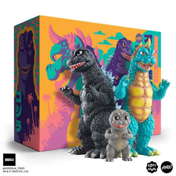 Godzilla, Minilla, Garbara Monsters Attack Soft Vinyl Figure Set